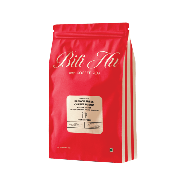 Bili Hu Coffees Arabica Blend French Press Medium Roast Ground Coffee – 250 g