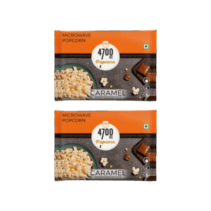 4700BC Caramel Microwave Popcorn with Seasoning - Pack of 2 - 2 x 98 g
