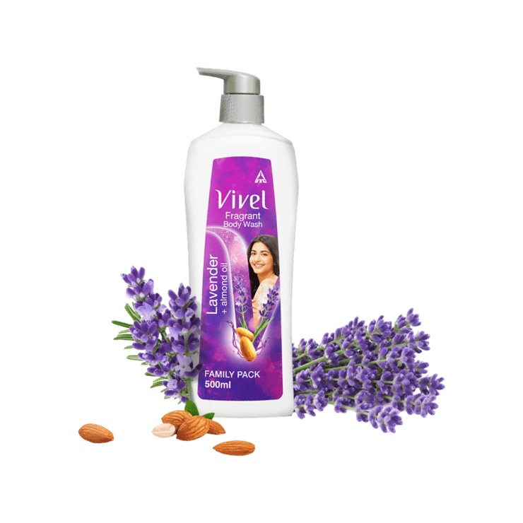 Vivel Lavender + Almond Oil Fragrant Body Wash – 500 ml