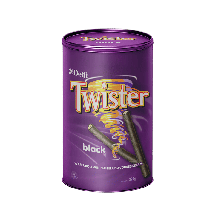 Delfi Twister Black Wafer Roll With Vanilla Cream – 320 g