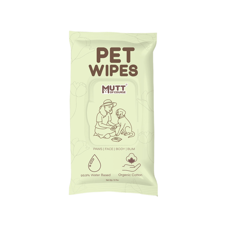Mutt of Course Water Based Pet Wipes – 72 wipes