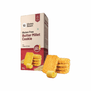 Lo! Foods Gluten Free Butter Millet Cookies Biscuit (No Maida) - 80 g