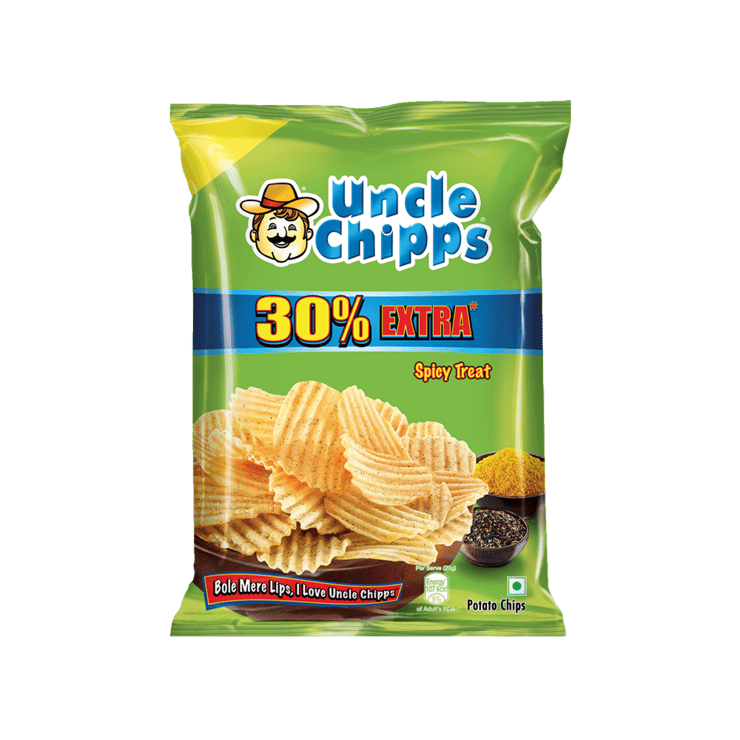 Uncle Chipps Spicy Treat Flavour Potato Chips – 53 g