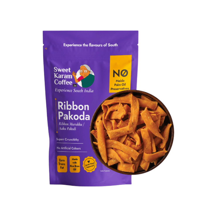 Sweet Karam Coffee Ribbon Pakoda / Murukku Namkeen, – No Palm Oil – 95 g