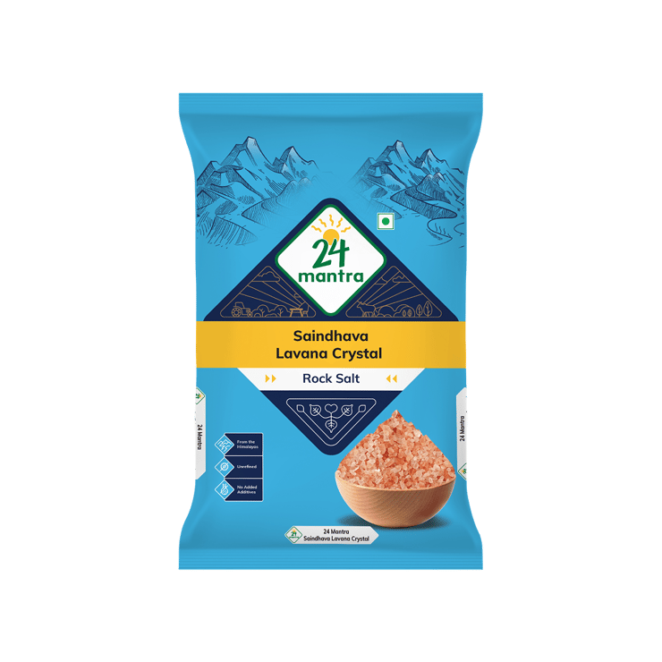24 Mantra Organic Himalayan Crystal Rock Salt (Sendha Namak) – 1 kg