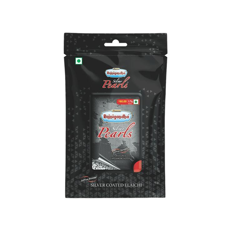 Rajnigandha Silver Pearl Silver Coated Elaichi Mouth Freshener – 5.75 g