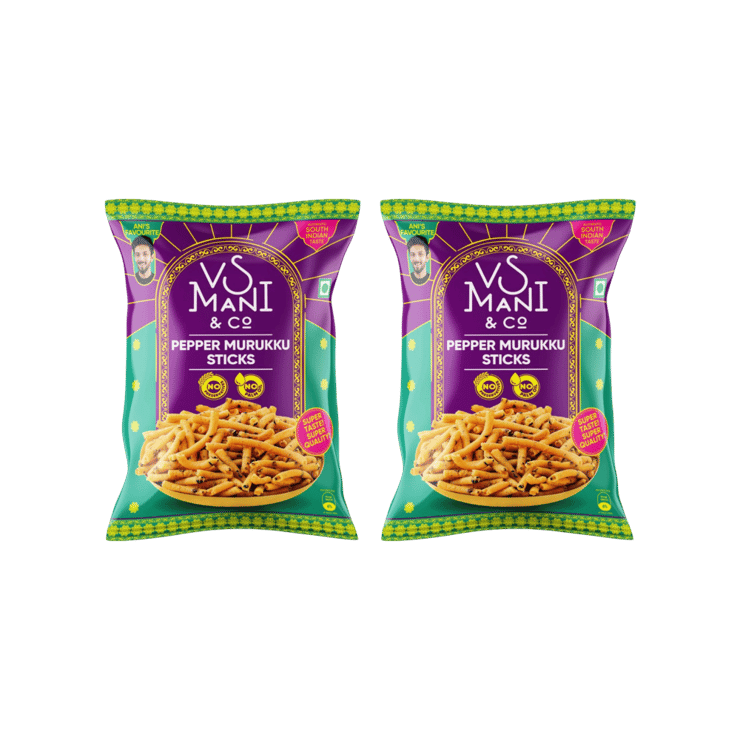 VS Mani & Co. Pepper Murukku Namkeen – Pack of 2 – 2 x 65 g
