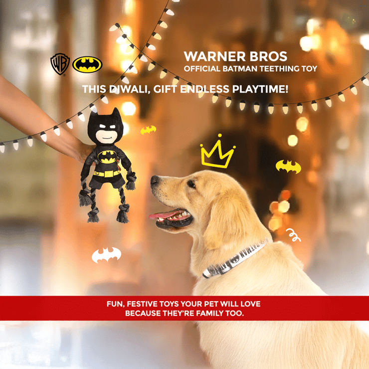 Warner Bros. Official Batman Dog Toy (Black) – 1 unit