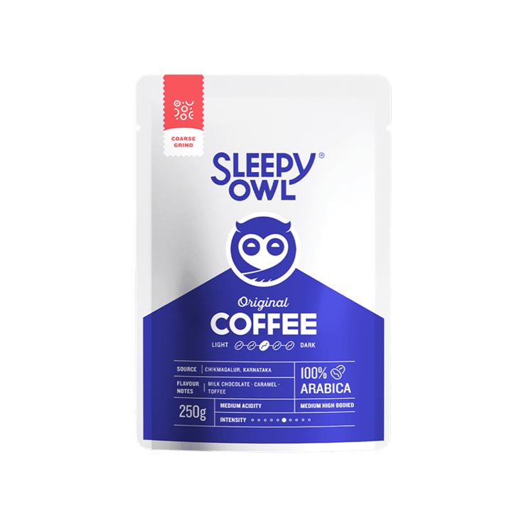 Sleepy Owl Medium Roast French Press Ground Coffee – 250 g