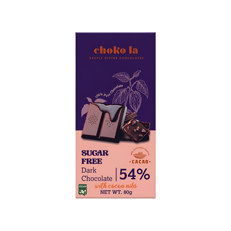 Choko La 54% Sugar Free Dark Chocolate Bar – 80 g
