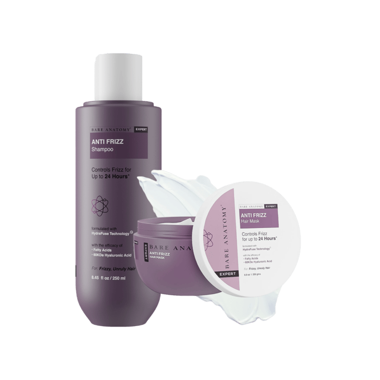 Bare Anatomy Anti-Frizz Hair Mask +  Anti Frizz Shampoo Combo – 250 g + 250 ml