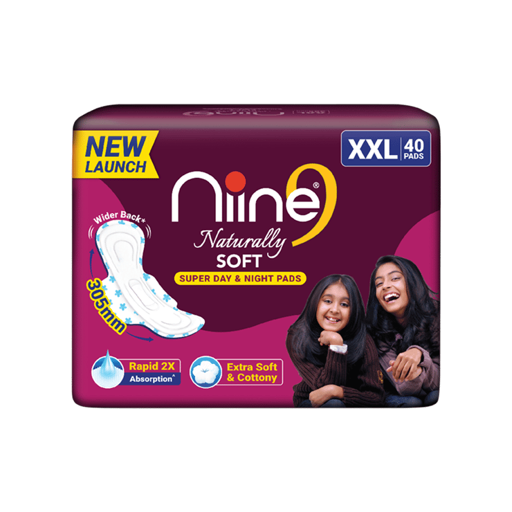 Niine Soft Day & Night Sanitary Pads (XXL) – 1 pack (40 pieces)