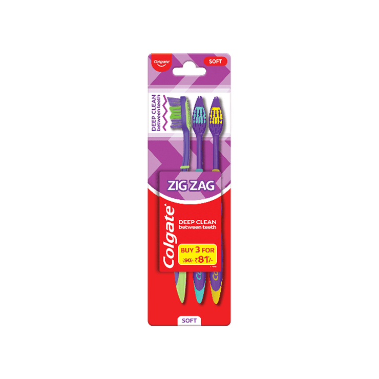 Colgate Zig Zag Deep Clean Toothbrush (Soft) – Buy 2 Get 1 Free – 3 pieces