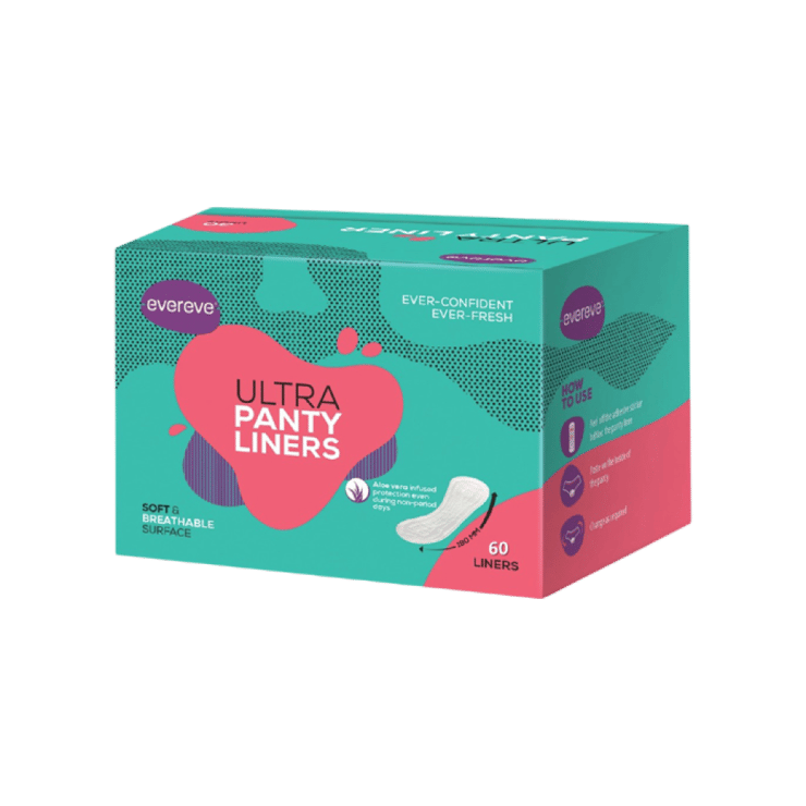 Evereve Anti-Bacterial Panty Liners (with Aloe Vera) – 1 pack (60 pieces)