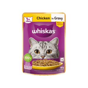 Whiskas Adult Wet Cat Food -Chicken in Gravy (1+ Years) - 80 g
