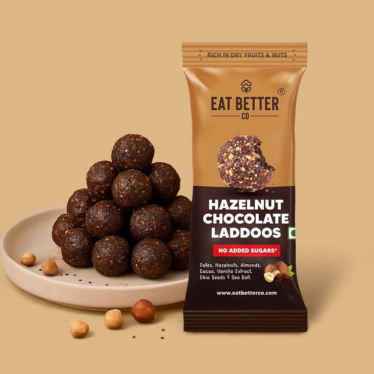 Hazelnut & Chocolate Sugar-Free Laddu by Eat Better Co – 40 g