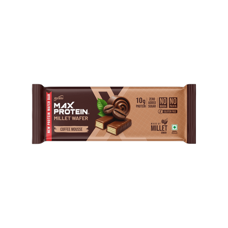 RiteBite Coffee Mousse Millet Waffer Protein Bar – 40 g