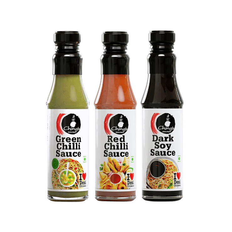 Ching’s Secret Red Chilli Sauce + Ching’s Secret Green Chilli Sauce + Ching’s Secret Superior Dark Soy Sauce Combo – 190 g + 200 g + 210 g