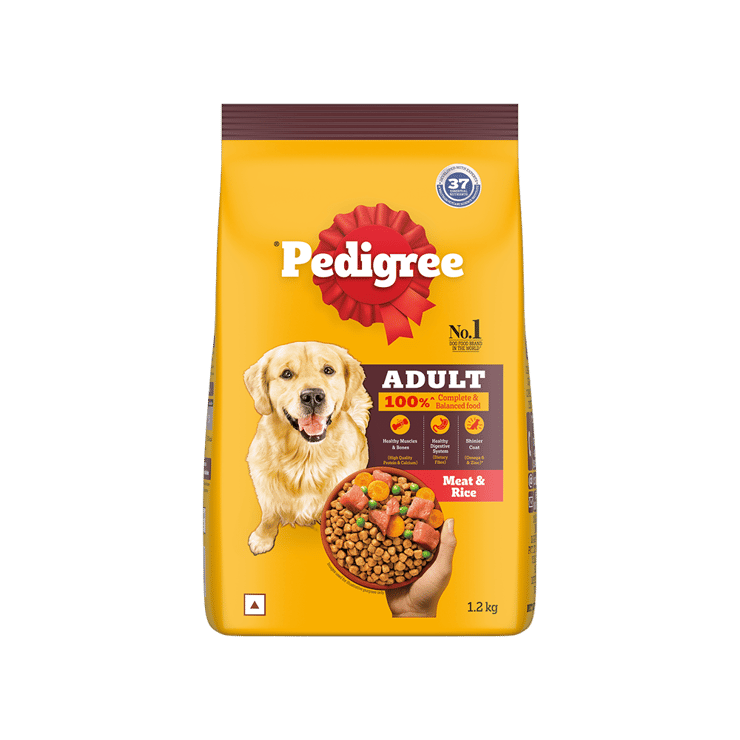 Pedigree Adult Dog Dry Food – Rice & Meat – 1.2 kg