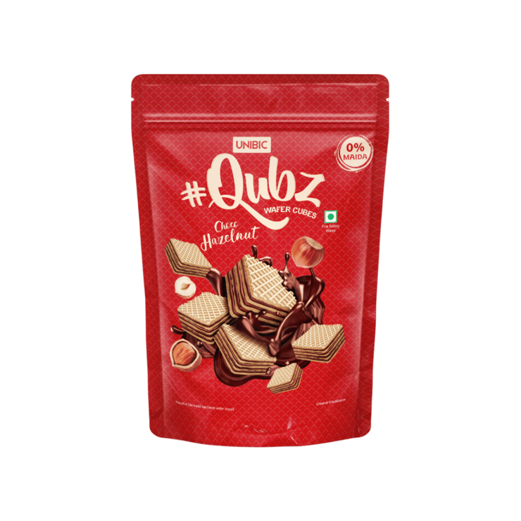 Unibic Qubz Choco Hazelnut Wafer Cube – 120 g