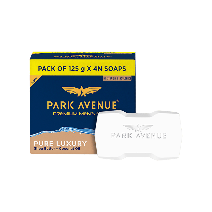 Park Avenue Pure Luxury Men’s Soap (Shea Butter + Coconut Oil) – 1 pack (4 x 125 g)