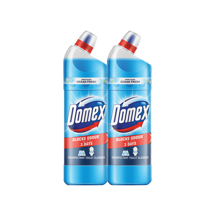 Domex Fresh Guard Disinfectant Toilet Cleaner (Ocean Fresh) – Pack of 2 – 2 x 1 ltr