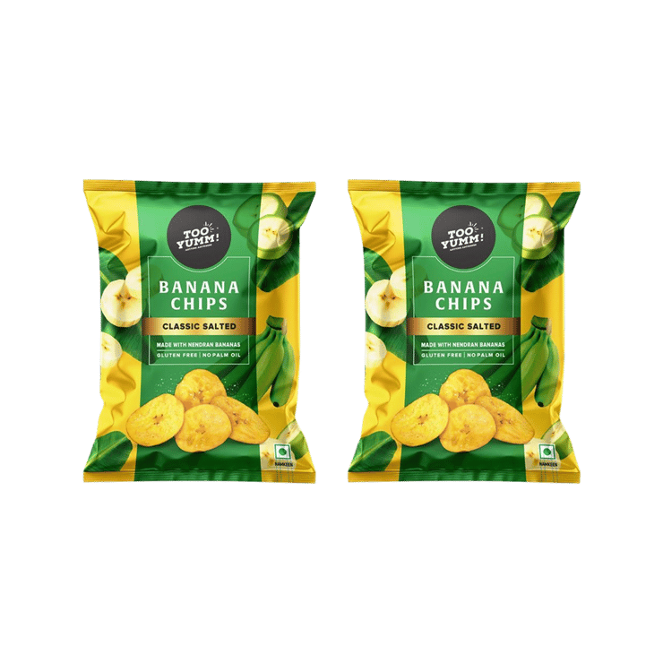 Too Yumm Classic Salted Nendran Banana Chips – Pack of 2 – 2 x 75 g