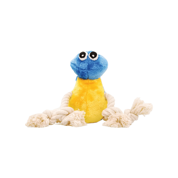 Goofy Tails Furry Bird Squeaky Plush Pet Toy (Blue, Yellow) – 1 piece