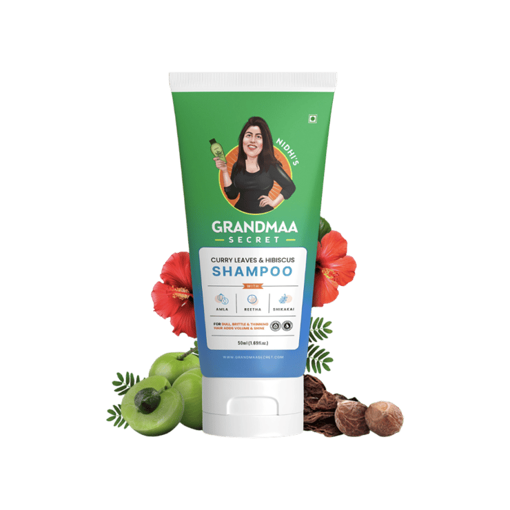 Nidhi’s Grandmaa Secret Curry Leaves & Hibiscus Shampoo – 50 ml