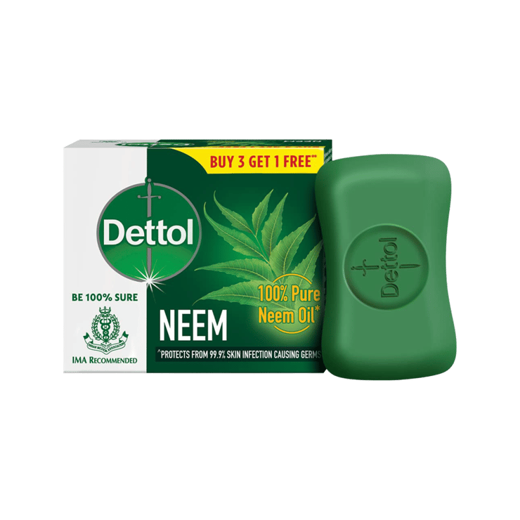 Dettol Neem Bathing Bar – Buy 3 Get 1 Free – 4 x 75 g