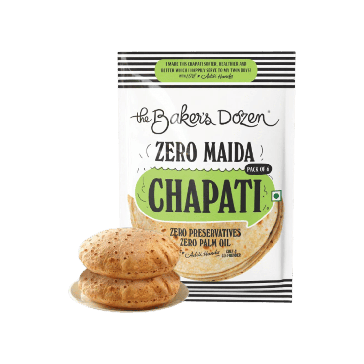 The Baker’s Dozen Zero Maida Ready to Cook Chapati, Whole Wheat – 180 g