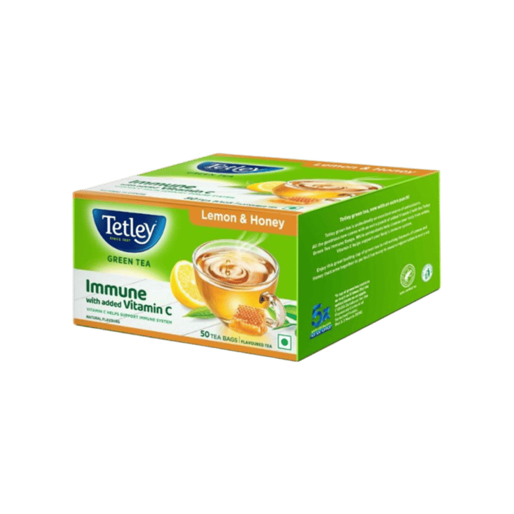 Tetley Lemon & Honey Flavoured Green Tea Bags – 50 pieces