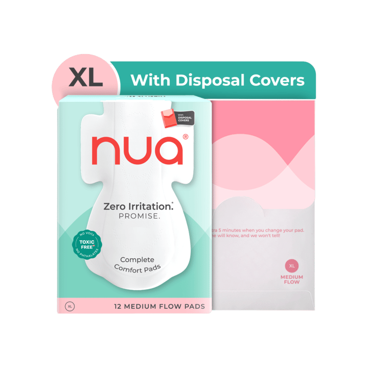 Nua Pads for Medium Flow with Disposal Covers – 12 pieces