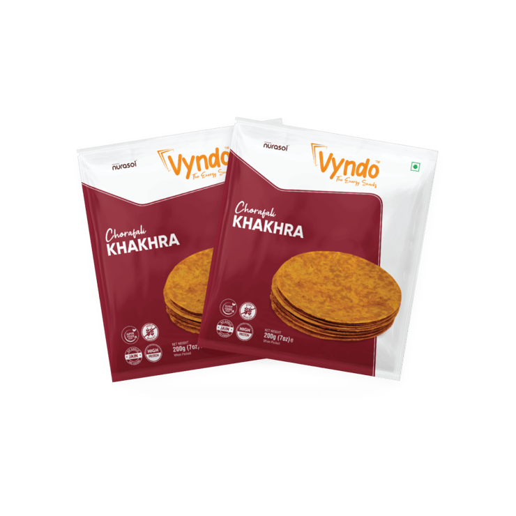 Vyndo Chorafali Khakhra, Healthy Millet Snacks – 2 x 200 g