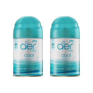 Godrej Aer Matic Air Freshener - Cool Surf Blue (Cool Surf Blue) - Pack of 2 - 2 x 210 ml