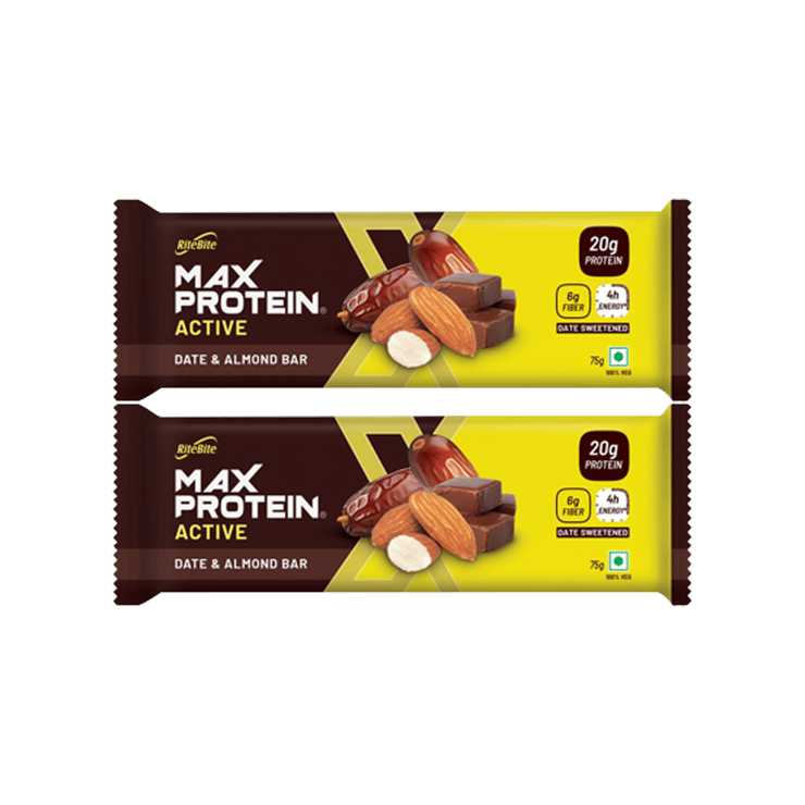 RiteBite Max Proten Date & Almond 20 g Protein Bar – Pack of 2 – 2 x 75 g