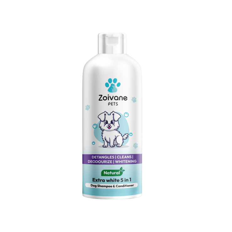 Zoivane Pets Extra White 5 in 1 Shampoo & Conditioner For Dog (White) – 200 ml