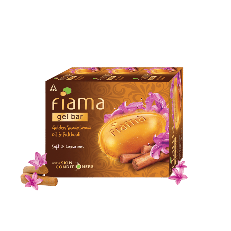 Fiama Gel Bathing Bar (Golden Sandalwood oil & Patchouli) – 1 pack (3 x 125 g)