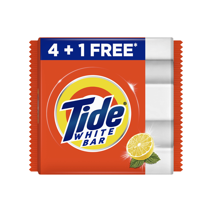 Tide White Detergent Bar – Pack of 5 – 5 x 200 g