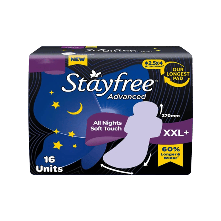 Stayfree Advanced All Nights Sanitary Pads – 1 pack (16 pieces)