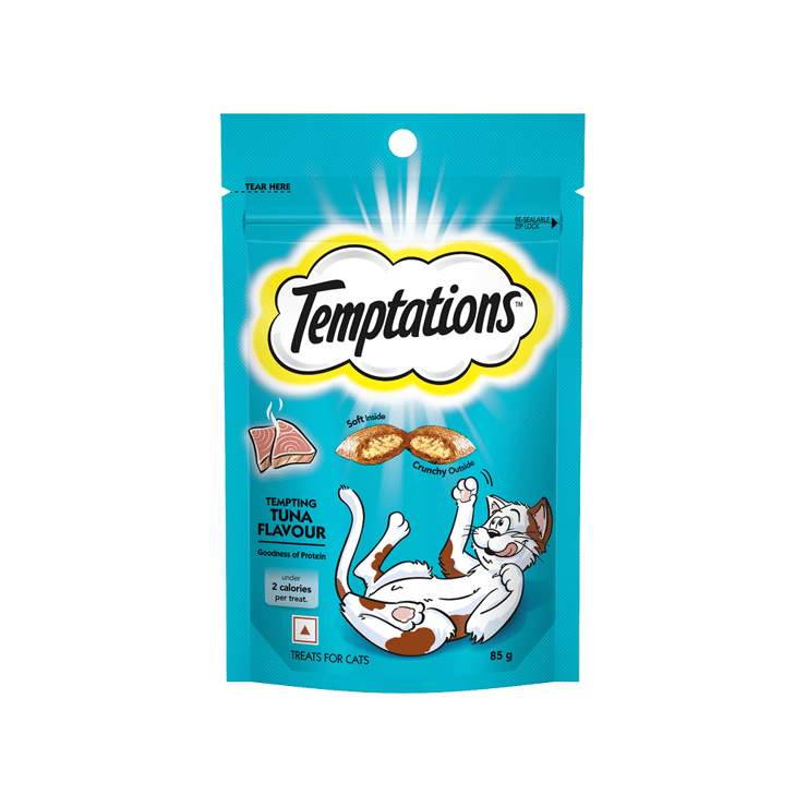 Temptations Tempting Tuna Flavour Cream Filled Crunchy Cat Treat – 85 g