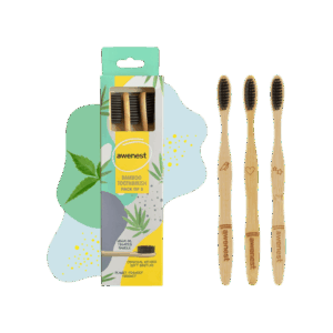 Awenest Bamboo Toothbrush Set - 1 pack (3 pieces)
