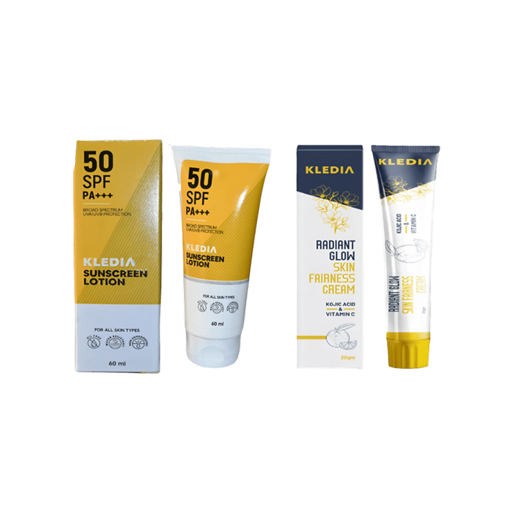 KLEDIA Fairness Cream & Sunscreen Lotion (SPF 50 PA+++) – 1 pack (2 pieces)