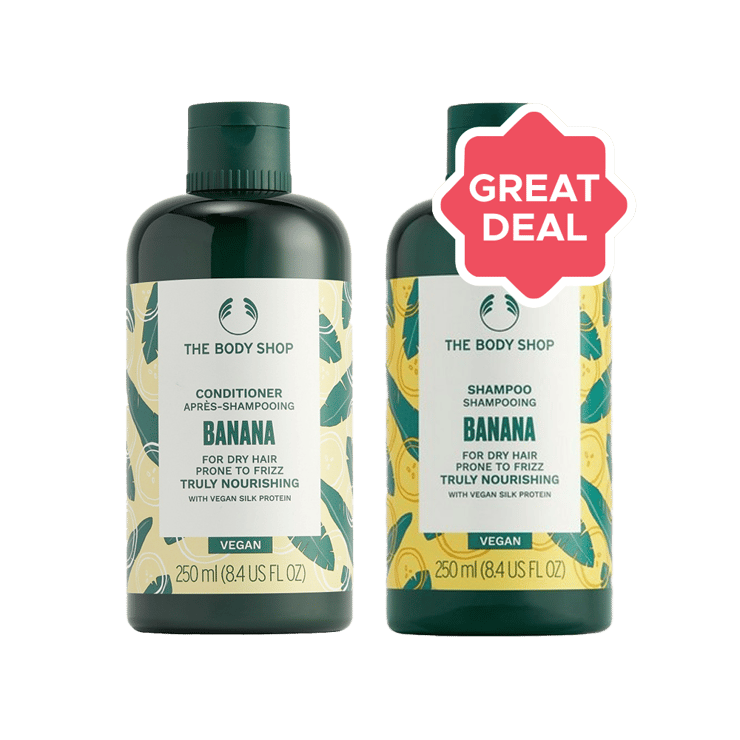 The Body Shop Banana Conditioner +  Banana Shampoo Combo – 250 ml + 250 ml