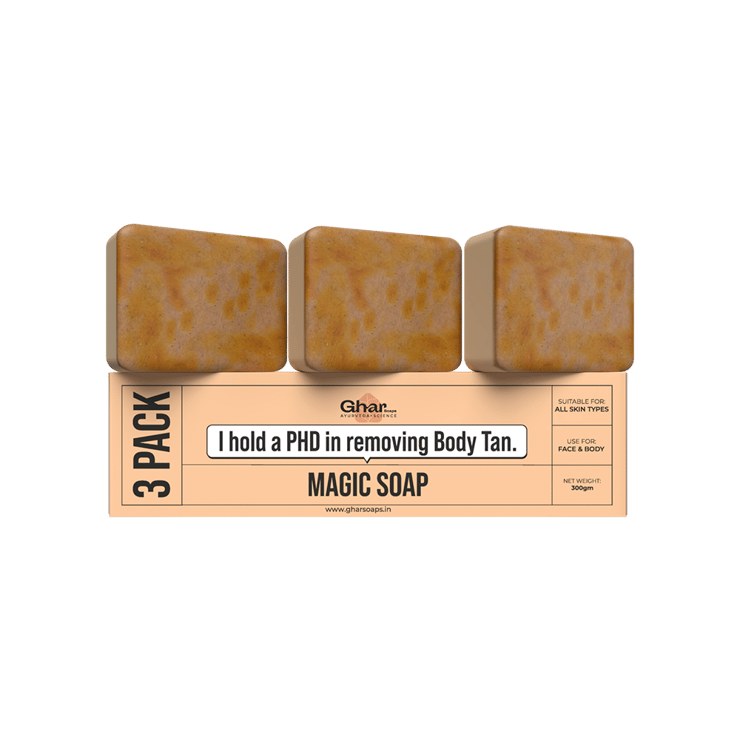 Ghar Soaps Sandalwood & Saffron Magic Soap (Pack of 3) – 3 x 100 g