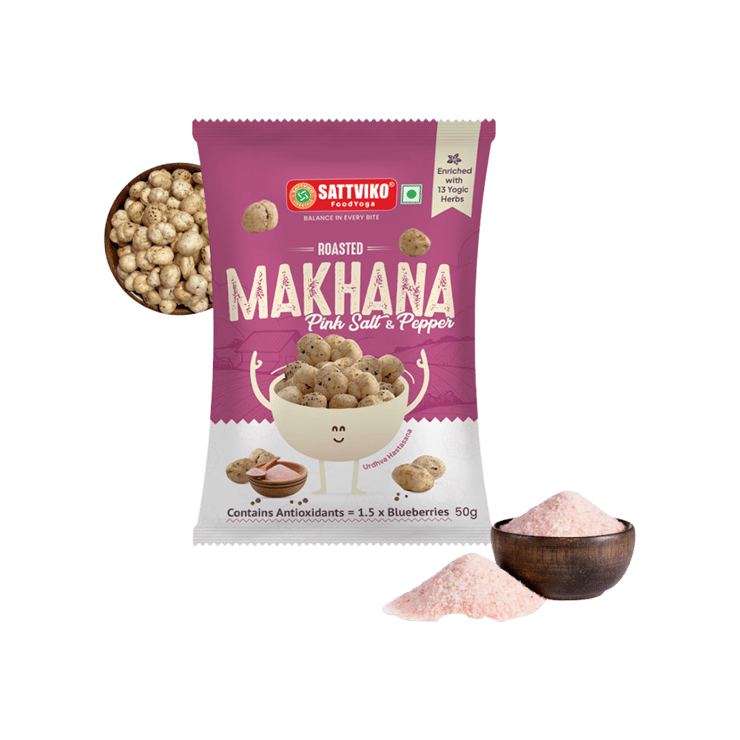 Sattviko Pink Salt & Pepper Flavoured Makhana – 50 g
