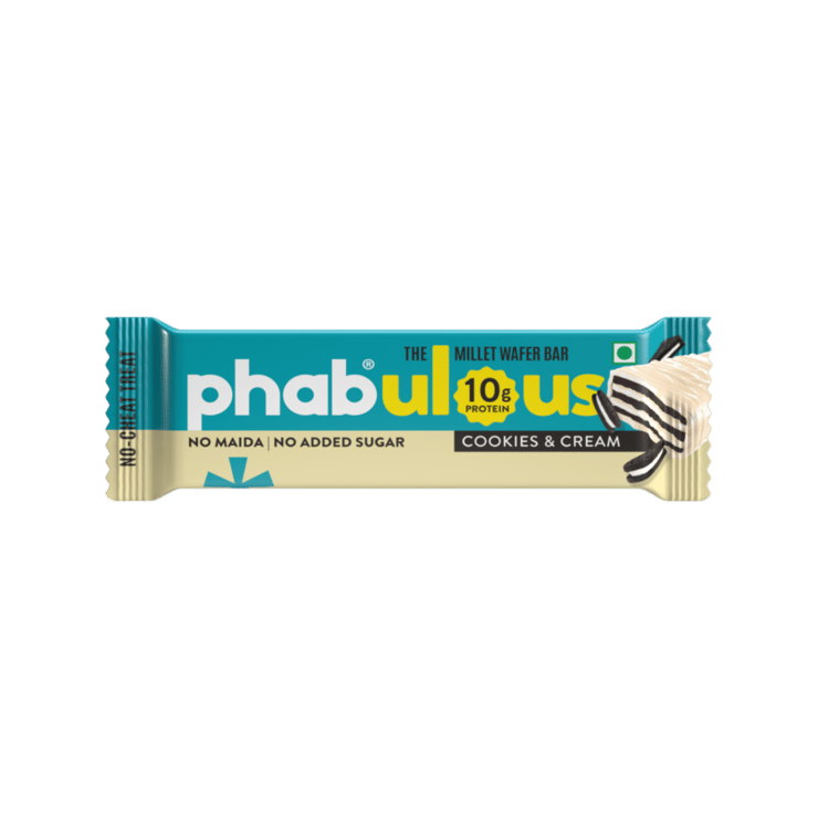 Phab 10g Protein Cookies & Cream Millet Wafer Bar – 40 g