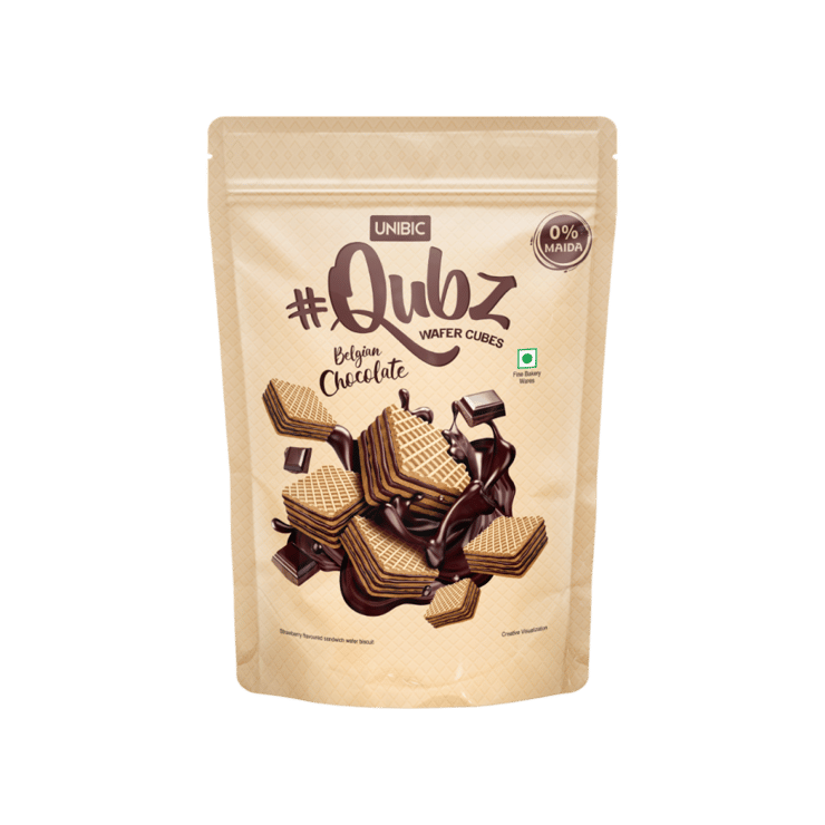 Unibic Qubz Belgian Chocolate Wafer Cube – 120 g