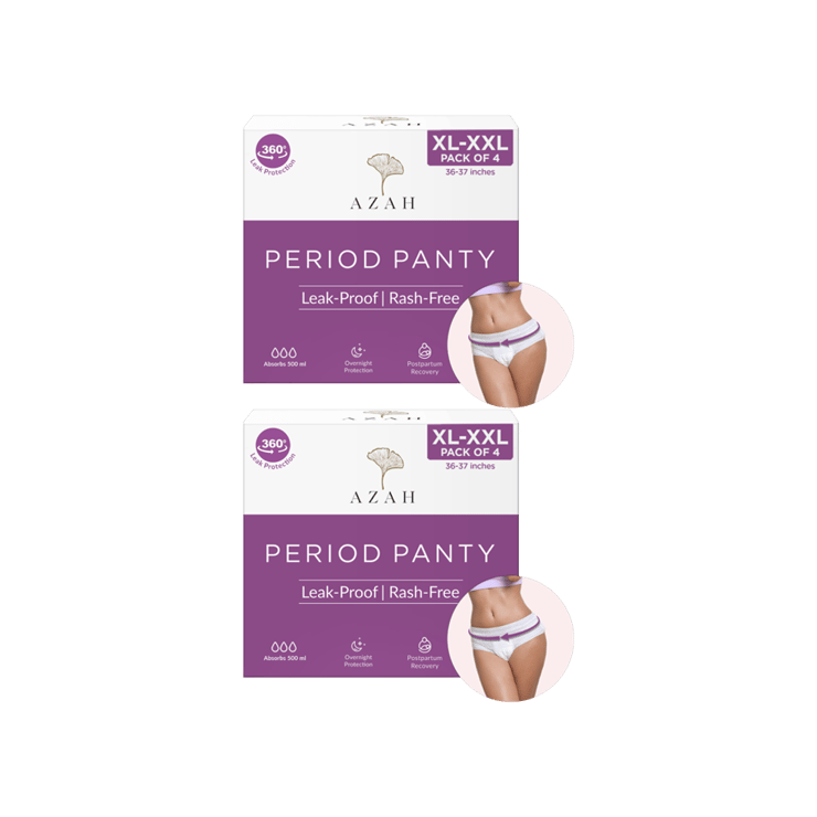 Azah Leak Proof Period Panty – Pack of 2 – 2 x 1 pack (4 pieces)
