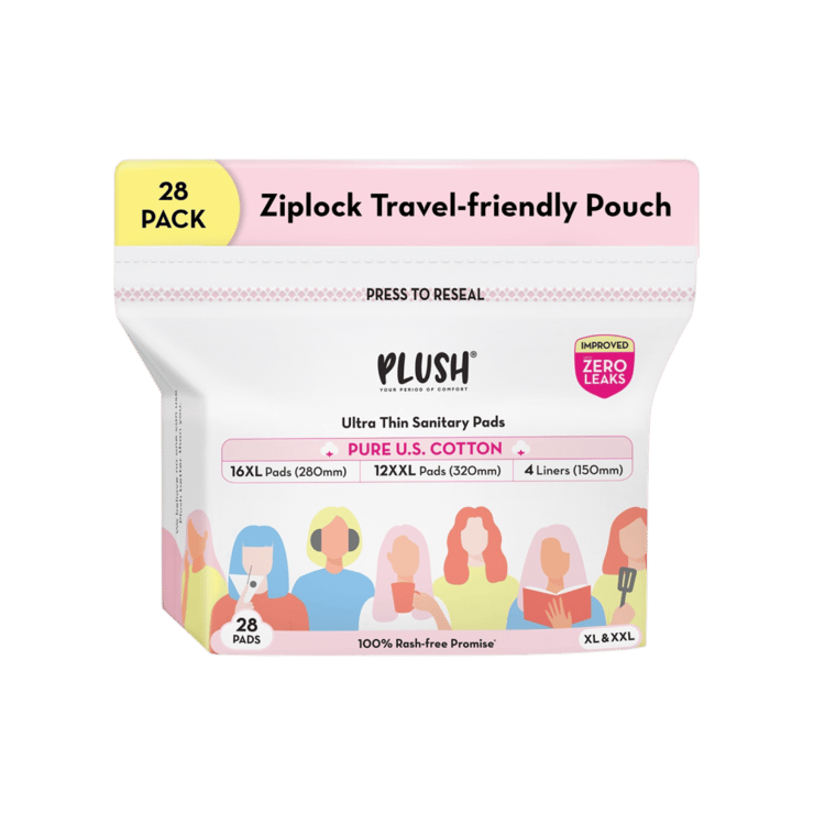 Plush LeakProof Super Saver Sanitary Pads – 32 pieces
